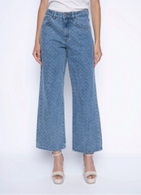 Load image into Gallery viewer, Rhinestone Wide-Leg Jeans- Light Denim