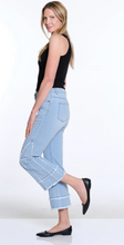 Load image into Gallery viewer, Multiples Flare Fringe Denim Crop Pant