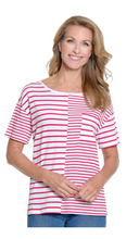 Load image into Gallery viewer, Multiples Red &amp; White Striped T-Shirt