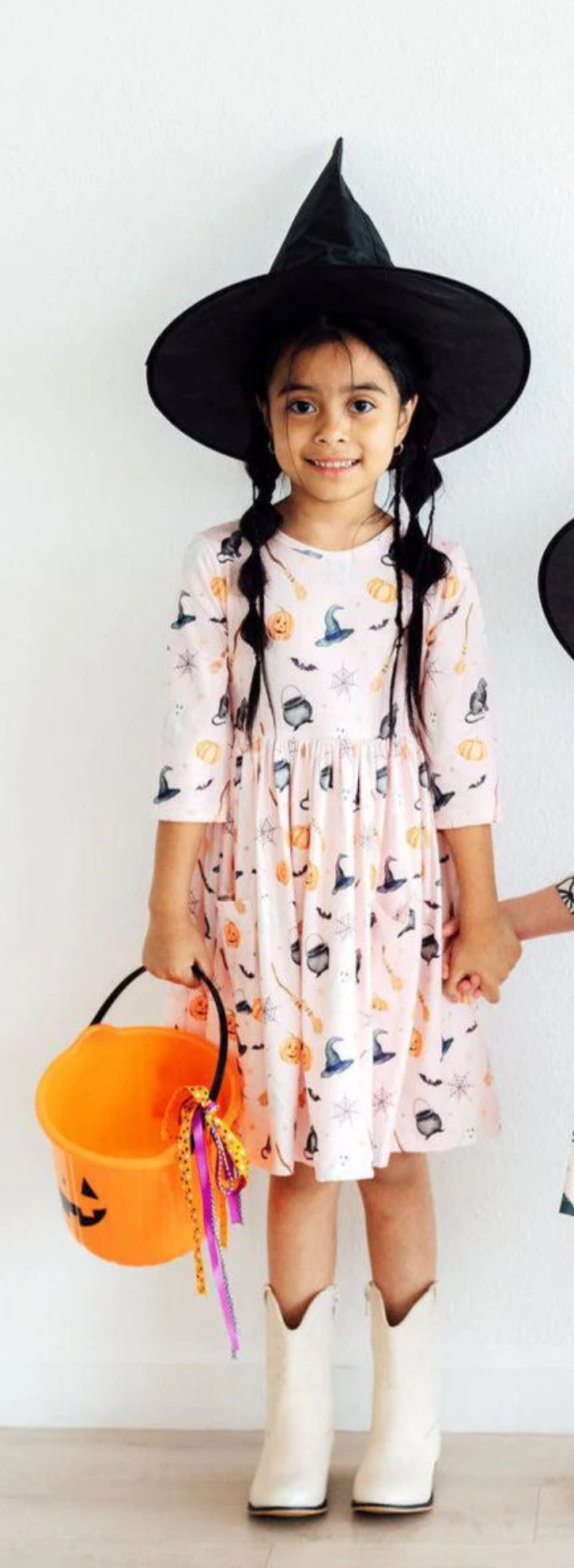 Hey Boo 3/4 Sleeve Pocket Twirl Dress