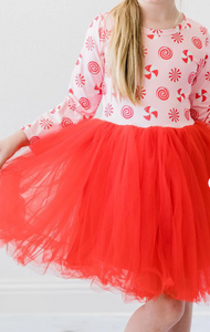 Pink Peppermint L/S Tutu Dress