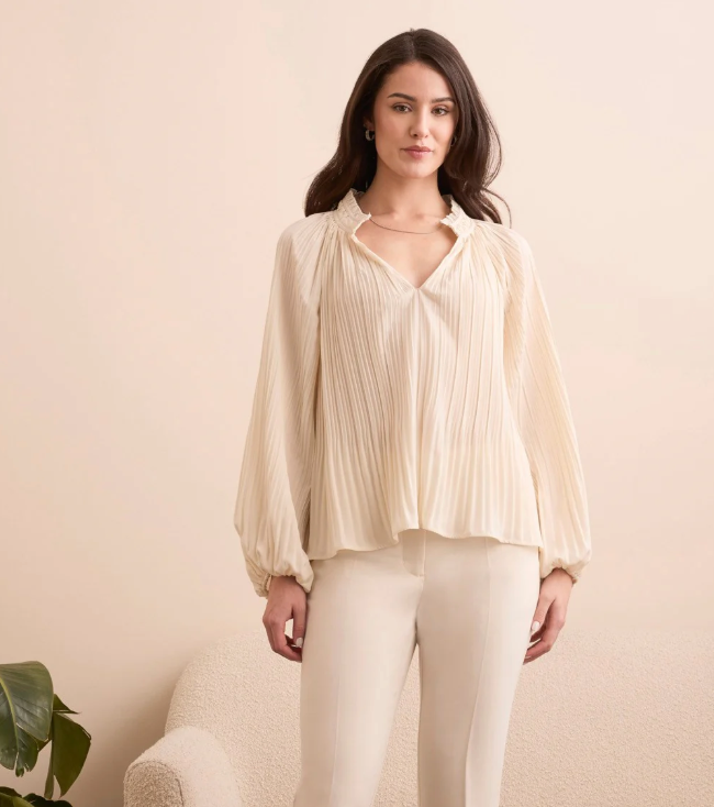 Blouse with Ruffle Collar - MoonStone