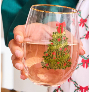 Glass Stemless Wine Traditional Tree