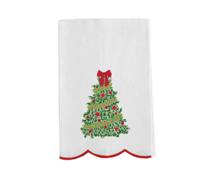 Tea Towel Traditional Tree Embroidered