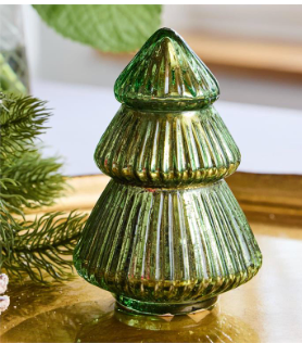 Tree Candle 7" Green Mercury - Thumbnail 2