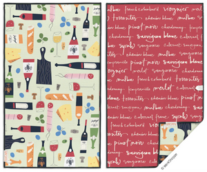 Wine & Cheese Please Microfiber Kitchen Towel - Thumbnail 5