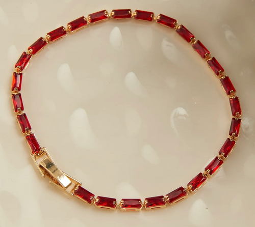 Stella Dainty Baguette Gemstone Bracelet