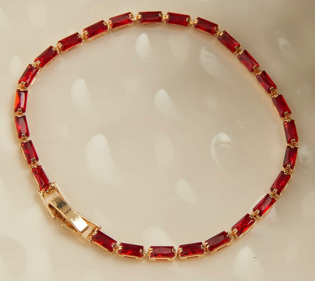 Stella Dainty Baguette Gemstone Bracelet