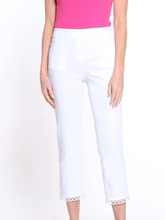 Load image into Gallery viewer, Solid Twill Crop Pant with Lace Hem