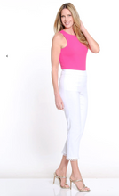 Load image into Gallery viewer, Solid Twill Crop Pant with Lace Hem
