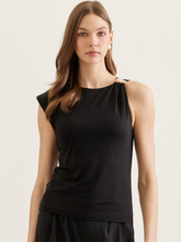 Load image into Gallery viewer, Slvless top with gold shoulder detail