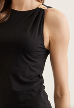 Load image into Gallery viewer, Slvless top with gold shoulder detail