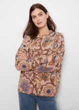 Load image into Gallery viewer, Charlie B Printed Crew Neck Sweater With Sleeve Zippers