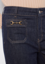 Load image into Gallery viewer, Charlie B Cropped Patch Pocket Wide Leg Jeans - Blue