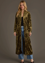 Load image into Gallery viewer, Olive green Velvet Duster