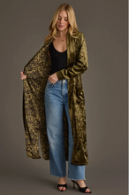 Load image into Gallery viewer, Olive green Velvet Duster