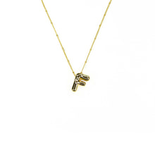 Load image into Gallery viewer, Initial Balloon Bubble Gold Necklace: V / GOLD SMOOTH