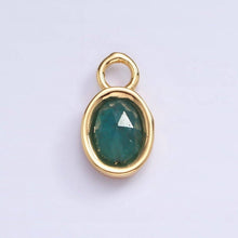 Load image into Gallery viewer, 16K Gold Filled Oval Multifaceted Natural Gemstone Personalized Add-On Charm | AC1479 - AC1491: Smokey Quartz