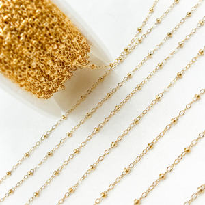 1200GF. 14k Gold Filled Satellite Chain: 1 Ft. / 1.1mm-2mm / Satellite