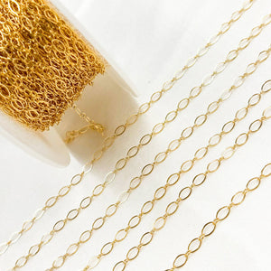 1016FGF. 14K Gold-Filled Flat Oval and Round Link Chain: 1 Ft. / 4.1mm-5mm / Long & Short