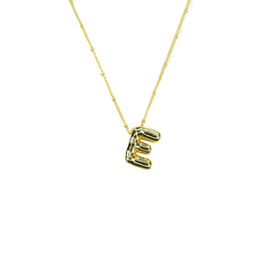 Initial Balloon Bubble Gold Necklace: G / GOLD SMOOTH