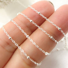 Load image into Gallery viewer, 1104SS. Sterling Silver Satellite Chain: 1 Ft / 1.1mm-2mm / Satellite