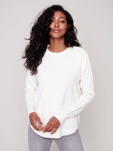 Charlie B. Ivory Sweater with Scarf