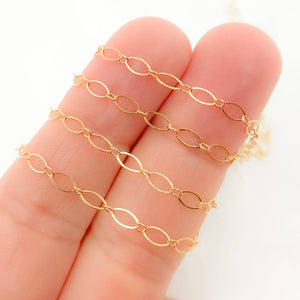1016FGF. 14K Gold-Filled Flat Oval and Round Link Chain: 1 Ft. / 4.1mm-5mm / Long & Short