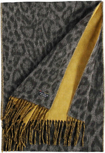 Two Tone Leo Woven Cashmink® Scarf: Camel/peach