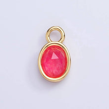 Load image into Gallery viewer, 16K Gold Filled Oval Multifaceted Natural Gemstone Personalized Add-On Charm | AC1479 - AC1491: Amethyst