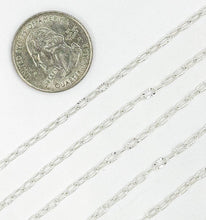Load image into Gallery viewer, 925 Sterling Silver Diamond Cut Cable Link Chain. Z17SS: 1 Ft / 4.1mm-5mm / Cable