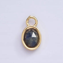 Load image into Gallery viewer, 16K Gold Filled Oval Multifaceted Natural Gemstone Personalized Add-On Charm | AC1479 - AC1491: Amethyst