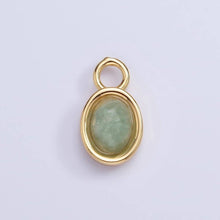 Load image into Gallery viewer, 16K Gold Filled Oval Multifaceted Natural Gemstone Personalized Add-On Charm | AC1479 - AC1491: Prehnite
