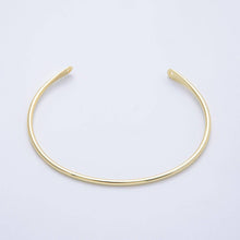 Load image into Gallery viewer, 16K Gold Filled 2mm Minimalist Tube Half Cuff Bracelet Finding for Bangle Supply | WA-04458