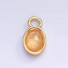 Load image into Gallery viewer, 16K Gold Filled Oval Multifaceted Natural Gemstone Personalized Add-On Charm | AC1479 - AC1491: Amethyst