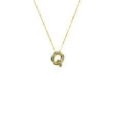 Load image into Gallery viewer, Initial Balloon Bubble Gold Necklace: V / GOLD SMOOTH