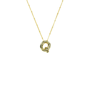 Initial Balloon Bubble Gold Necklace: G / GOLD SMOOTH