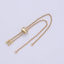 Load image into Gallery viewer, 14k Gold Filled Adjustable Bracelet Half finished Chain Bracelet rubber stopper Silver Rolo Chain Wholesale 1pc K-843 K-844: 1 / Silver