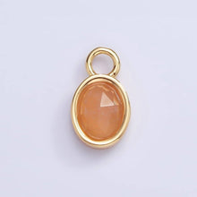 Load image into Gallery viewer, 16K Gold Filled Oval Multifaceted Natural Gemstone Personalized Add-On Charm | AC1479 - AC1491: Prehnite