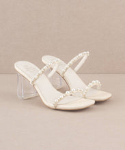 Load image into Gallery viewer, The Mae Beige | Strappy Pearl Heel: Beige / 9