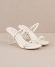 Load image into Gallery viewer, The Mae Beige | Strappy Pearl Heel: Beige / 6.5