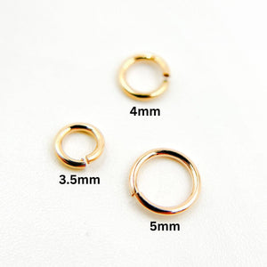 22GAGFOPENJR. 22 Gauge Open Gold Filled Jump Ring: 5mm / 50 Pcs. / Open