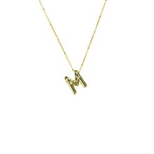 Load image into Gallery viewer, Initial Balloon Bubble Gold Necklace: G / GOLD SMOOTH