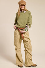 Load image into Gallery viewer, Outseam Detail Crewneck Knit Sweater: Olive / S