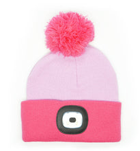 Load image into Gallery viewer, Night Scope Kid&#39;s Rechargeable Led Pom Hat: Green