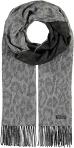 Two Tone Leo Woven Cashmink® Scarf: Camel/peach