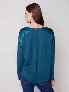 Charlie B. Emerald Satin Top