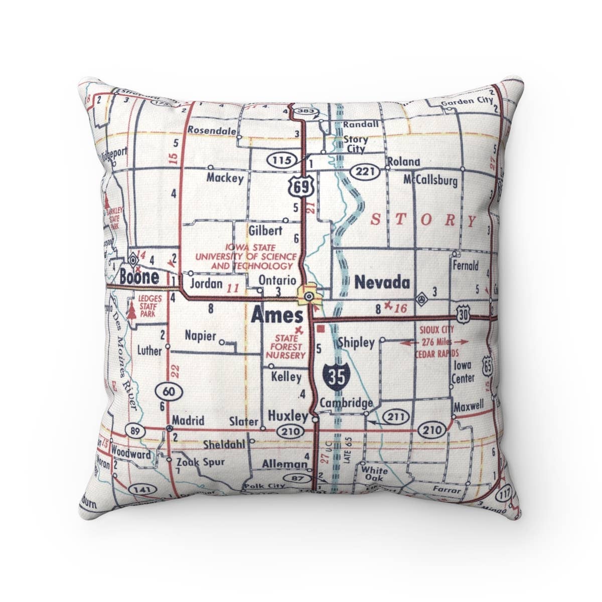 Iowa Map Pillow - Thumbnail 3