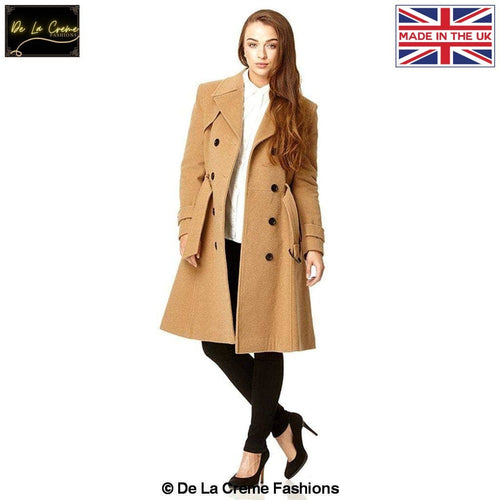 Amber Wool Blend Double Breasted Trench Coat