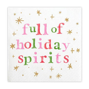 Foil Beverage Napkins - Full of Holiday Spirits